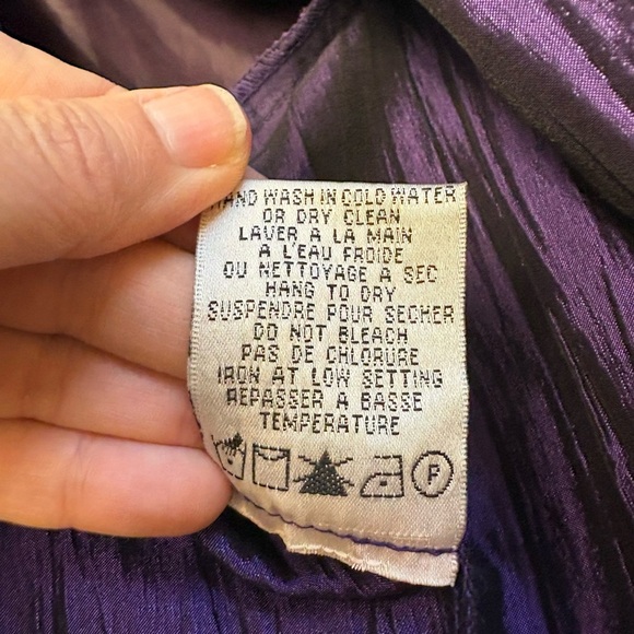 Vintage purple taffeta button down tie waist theatre coat size Large - Picture 8 of 12